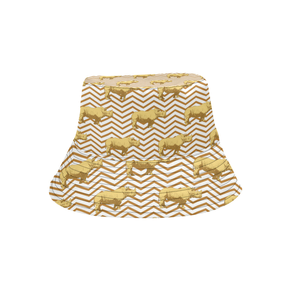 Rhino yellow theme pattern Unisex Bucket Hat