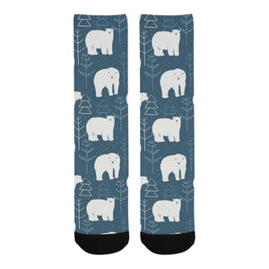 polar bear mother her child pattern Crew Socks