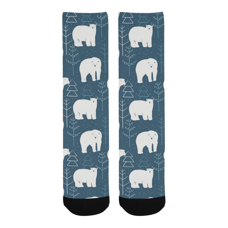 polar bear mother her child pattern Crew Socks