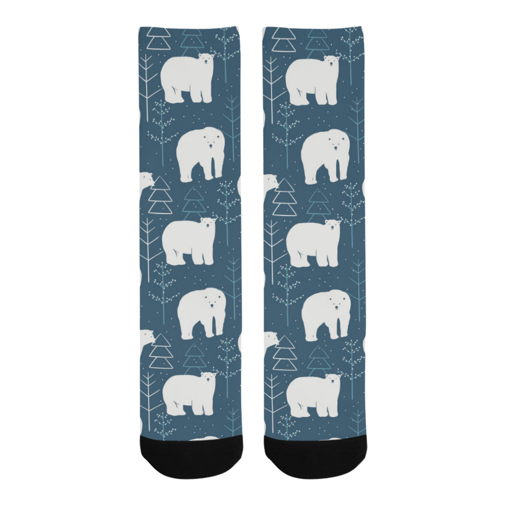 polar bear mother her child pattern Crew Socks
