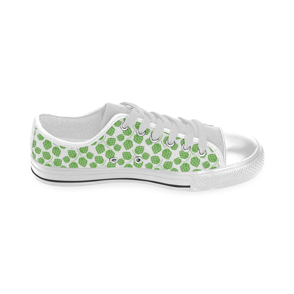 Hop pattern background Men's Low Top Shoes White