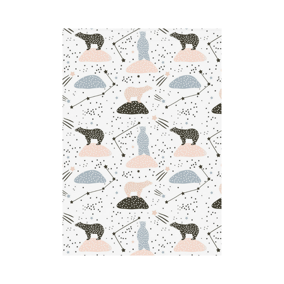 Polar bears star poka dot pattern House Flag Garden Flag