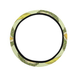 Durian leaves pattern background Car Steering Wheel Cover