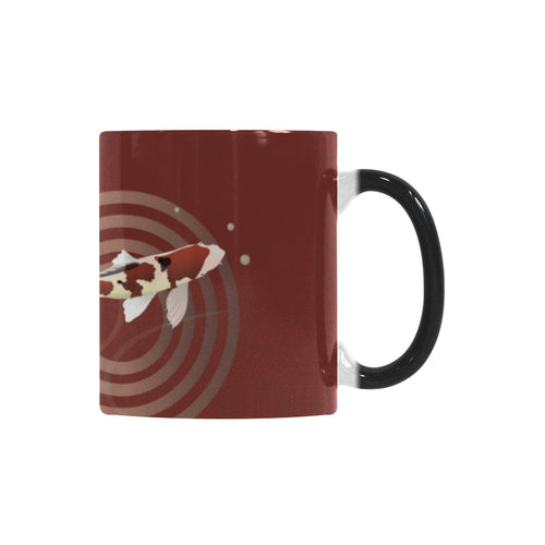 Koi Fish Carp Fish red background Morphing Mug Heat Changing Mug