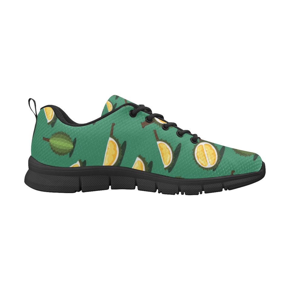 Durian pattern green background Women's Sneaker Shoes