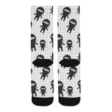 Ninja pattern plaid background Crew Socks