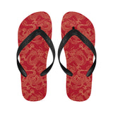 Gold dragons red background Unisex Flip Flops