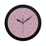 Lavender pattern pink background Elegant Black Wall Clock