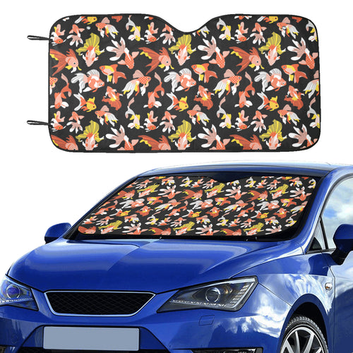 Goldfish Pattern Print Design 03 Car Sun Shade