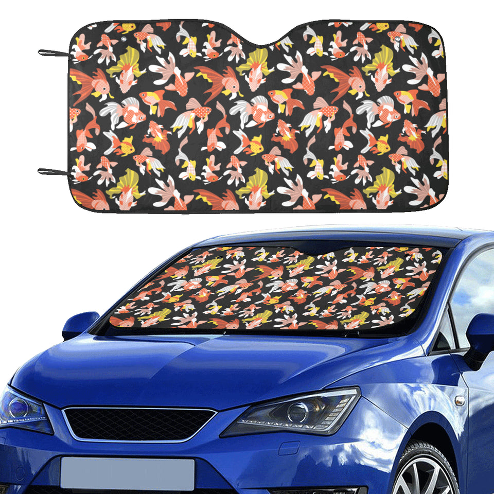Goldfish Pattern Print Design 03 Car Sun Shade