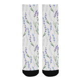 Hand painting Watercolor Lavender Crew Socks