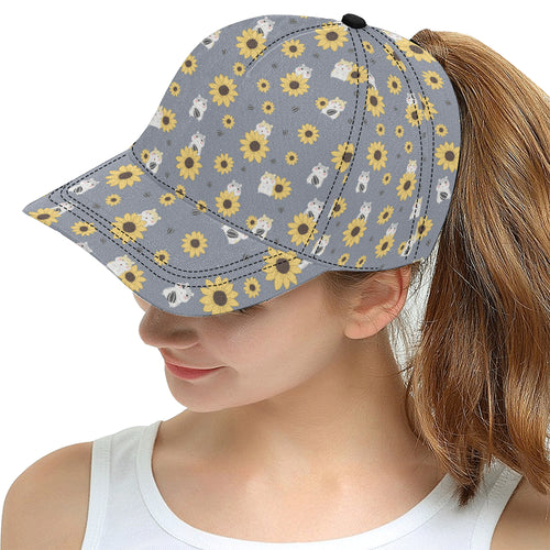 Cute hamster sunflower pattern background All Over Print Snapback Cap