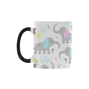 Cute elephant mouse pattern Morphing Mug Heat Changing Mug