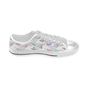 Helicopter plane pattern Men's Low Top Shoes White