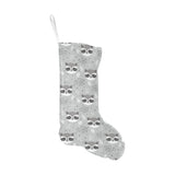 Cute raccoons leaves dot Christmas Stocking