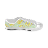 slice of lemon pattern Men's Low Top Canvas Shoes White