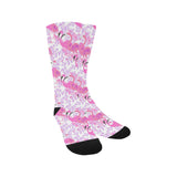 Pink flamingo flower pattern Crew Socks