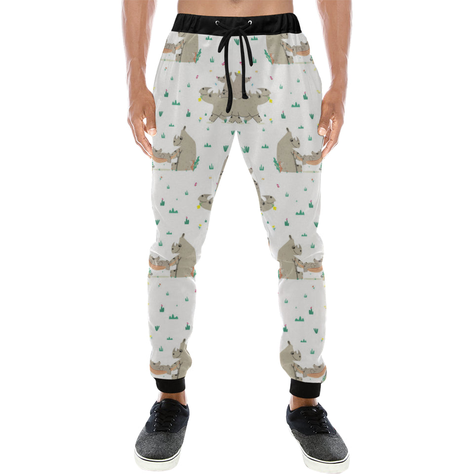 Cute Rhino pattern background Unisex Casual Sweatpants