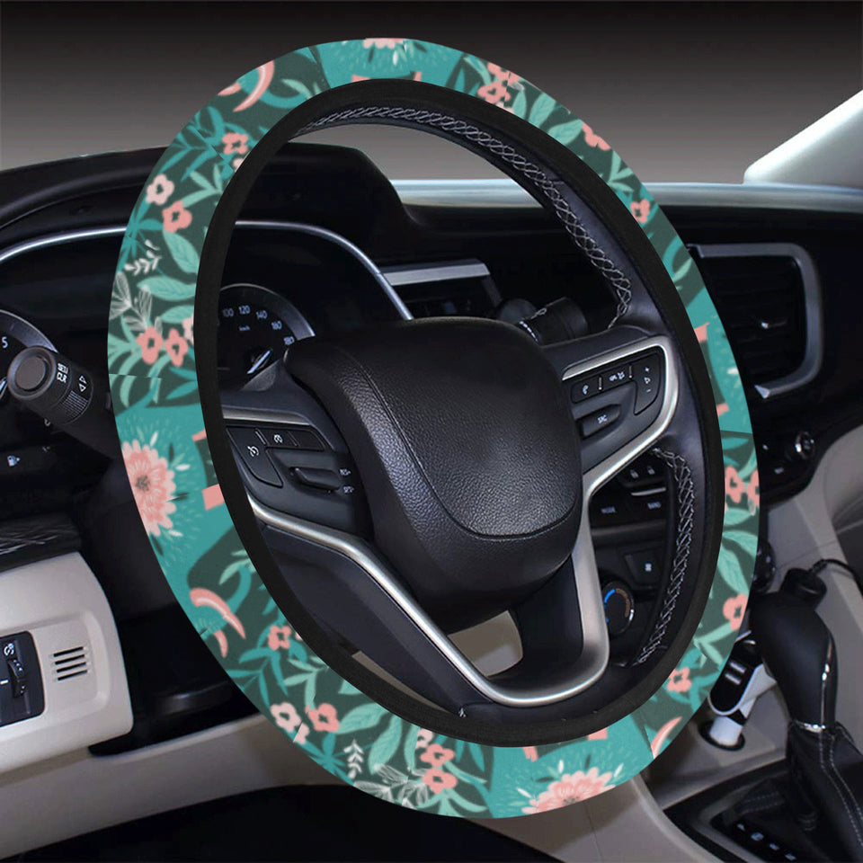 Elephants jungle pattern Car Steering Wheel Cover