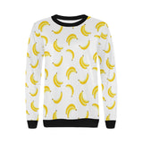 Banana pattern Women's Crew Neck Sweatshirt