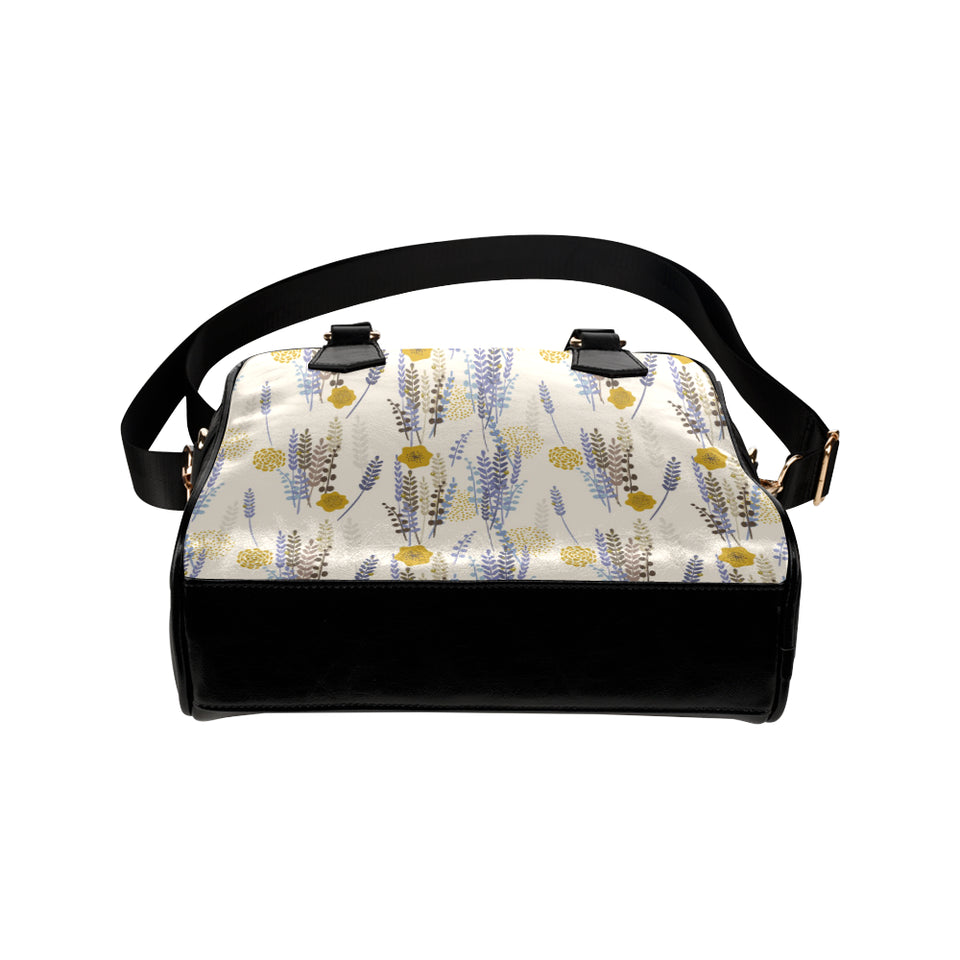 Lavender modern pattern blackground Shoulder Handbag