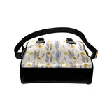 Lavender modern pattern blackground Shoulder Handbag