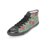 Tomato design pattern Women's High Top Canvas Shoes Black