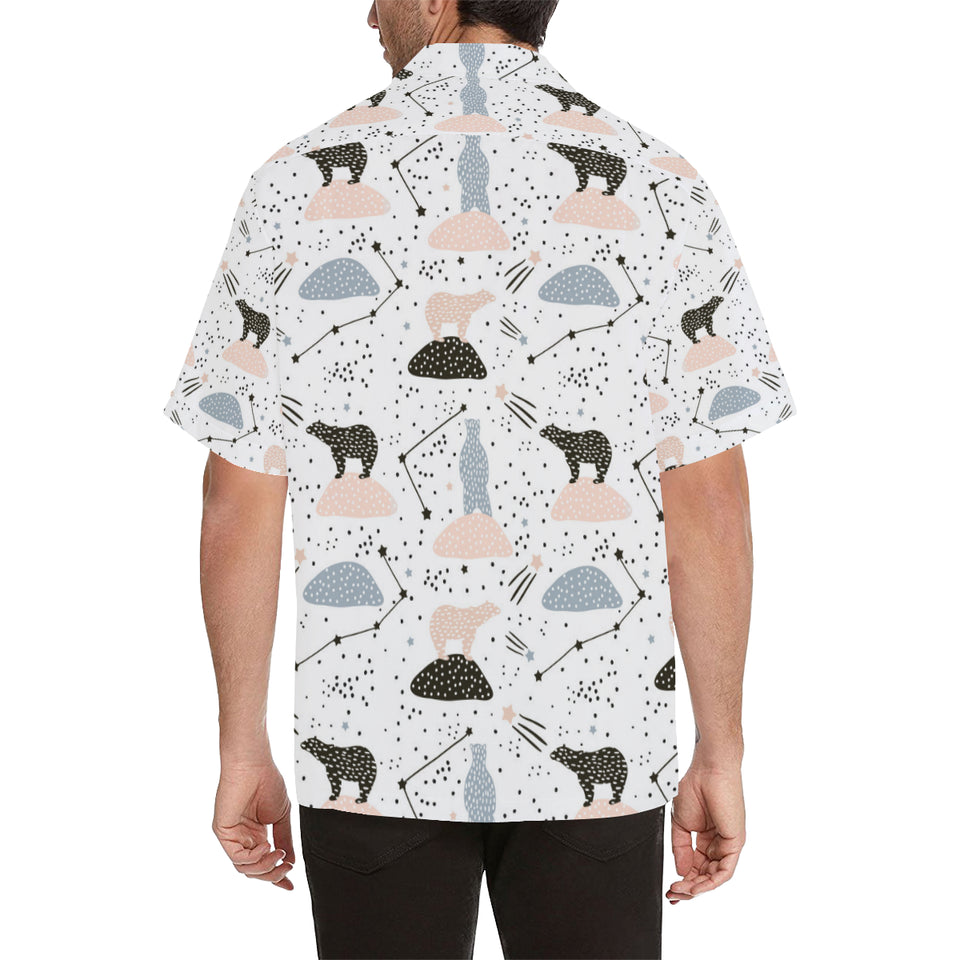 Polar bears star poka dot pattern Men's All Over Print Hawaiian Shirt