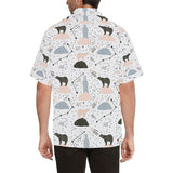 Polar bears star poka dot pattern Men's All Over Print Hawaiian Shirt