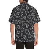 Garlic pattern black background Men's All Over Print Hawaiian Shirt