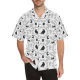 Crows floral wreath rabbit pattern Men's All Over Print Hawaiian Shirt
