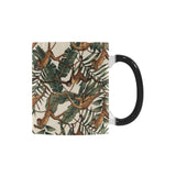 Monkey tropical leaves background Morphing Mug Heat Changing Mug
