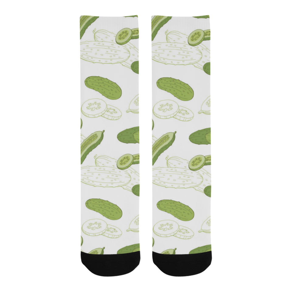 Cucumber sketch pattern Crew Socks