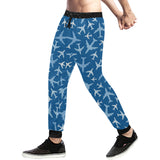 Airplane pattern in the sky Unisex Casual Sweatpants