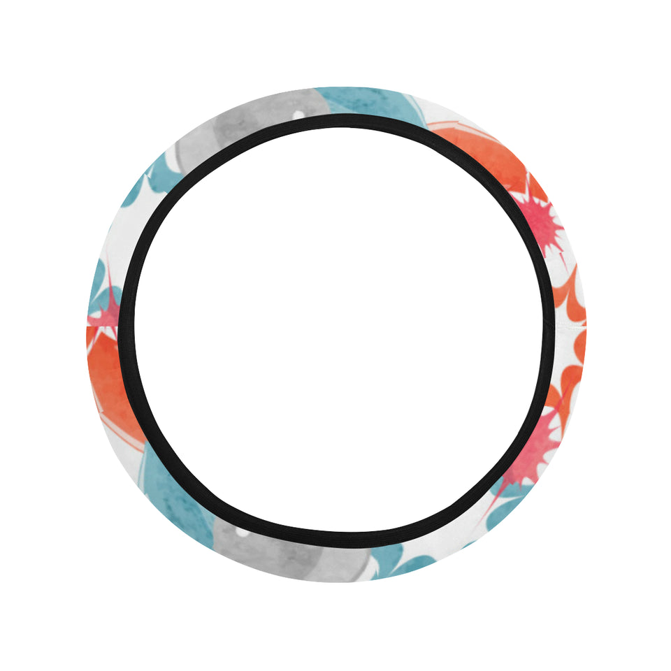 Watercolor bowling pattern Car Steering Wheel Cover