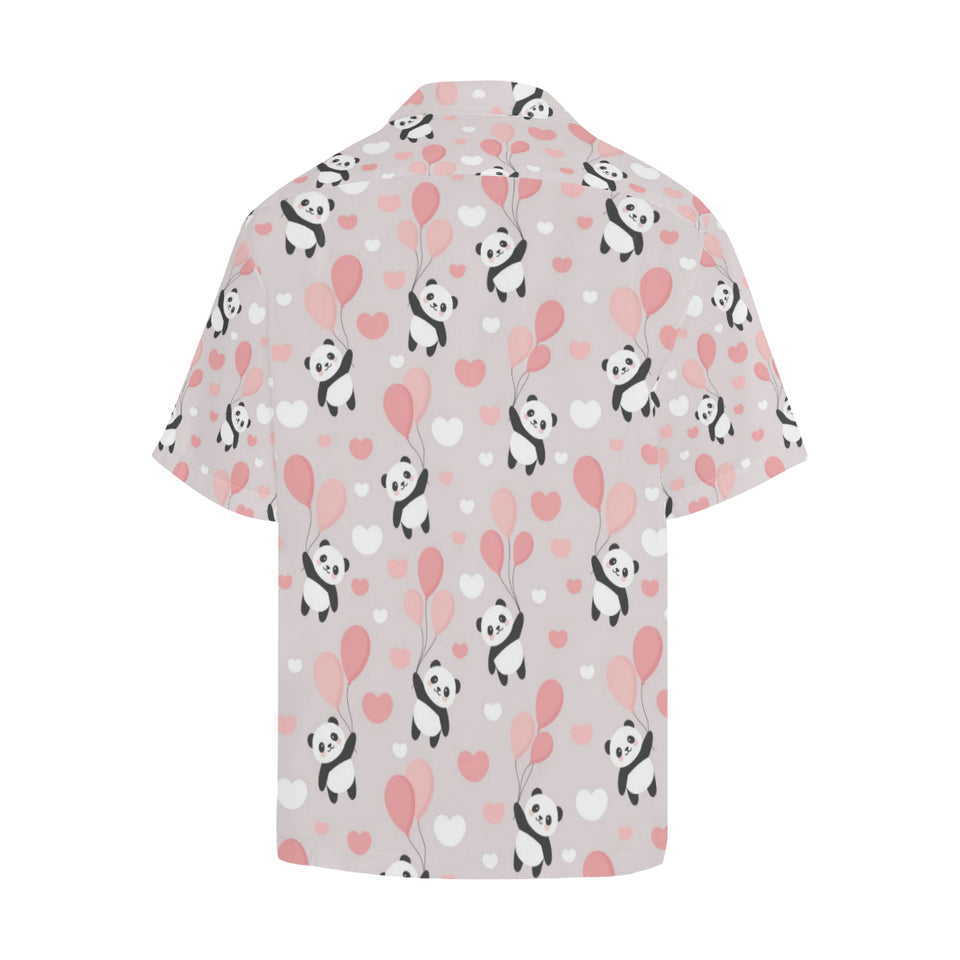 Cute panda ballon heart pattern Men's All Over Print Hawaiian Shirt