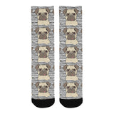 Happy pug pattern Crew Socks