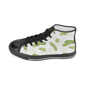 Cucumber sketch pattern Women's High Top Canvas Shoes Black