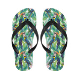 Colorful parrot exotic flower leaves Unisex Flip Flops