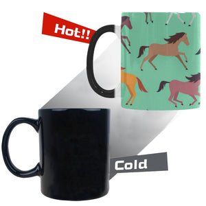 Colorful horses pattern Morphing Mug Heat Changing Mug