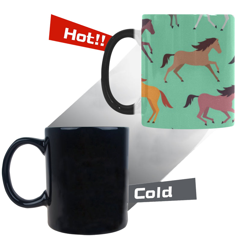 Colorful horses pattern Morphing Mug Heat Changing Mug