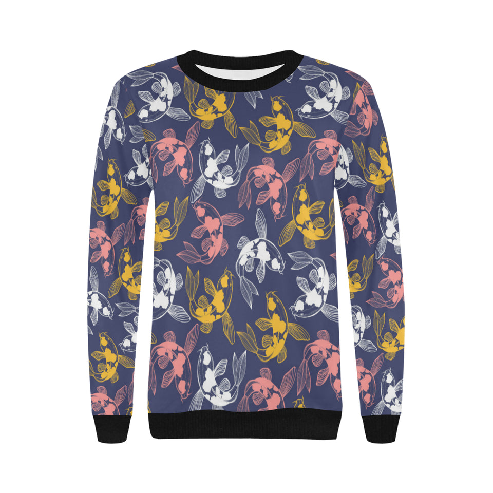 Koi Fish Carp Fish pattern Women's Crew Neck Sweatshirt