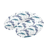 Dolphins pattern dotted background U-Shaped Travel Neck Pillow