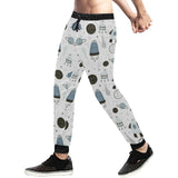 Hand drawn space elements space rocket star planet Unisex Casual Sweatpants