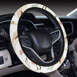 Beautiful Japanese cranes pattern Car Steering Wheel Cover