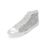 Cute koala leaves pattern Men's High Top Canvas Shoes White