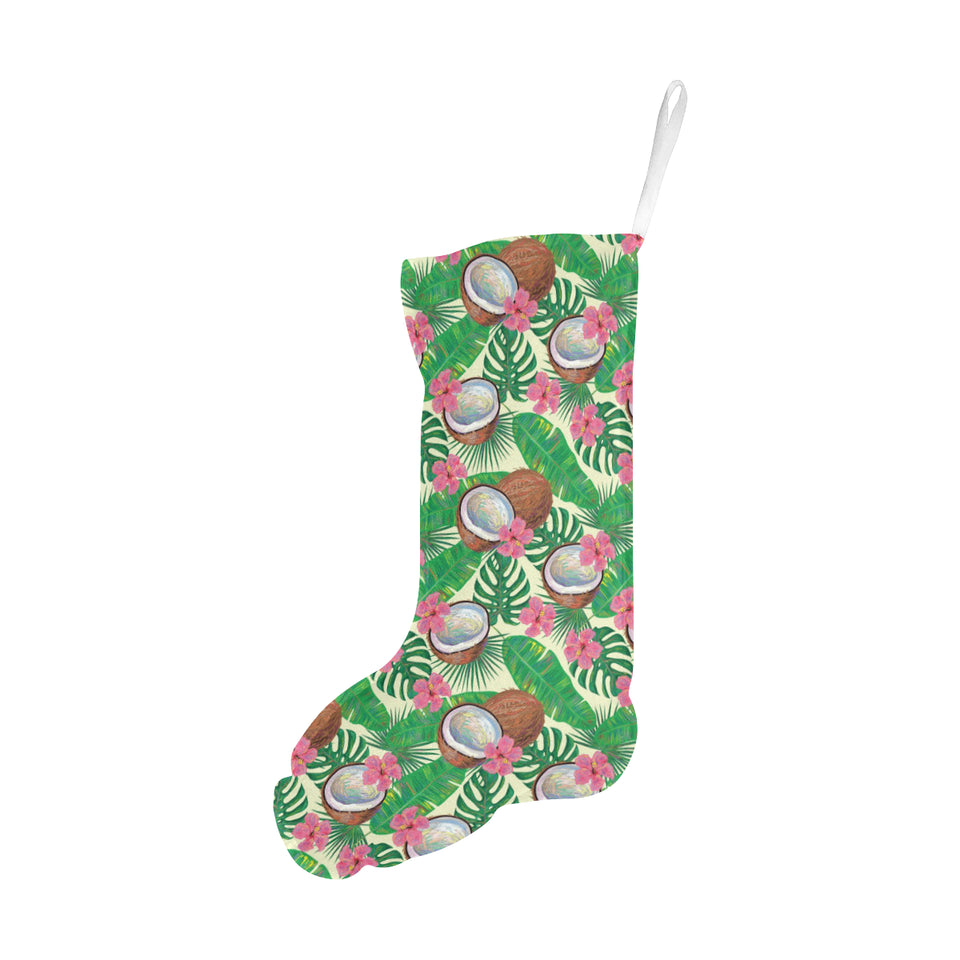 Coconut Pattern Print Design 01 Christmas Stocking