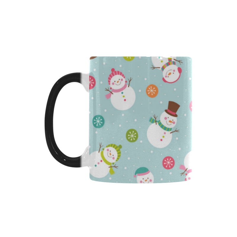 Cute snowman snowflake pattern Morphing Mug Heat Changing Mug
