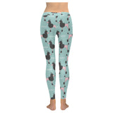 poodle dog green background Women's Legging Fulfilled In US