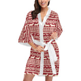 Dachshund Nordic pattern Women's Short Kimono Robe